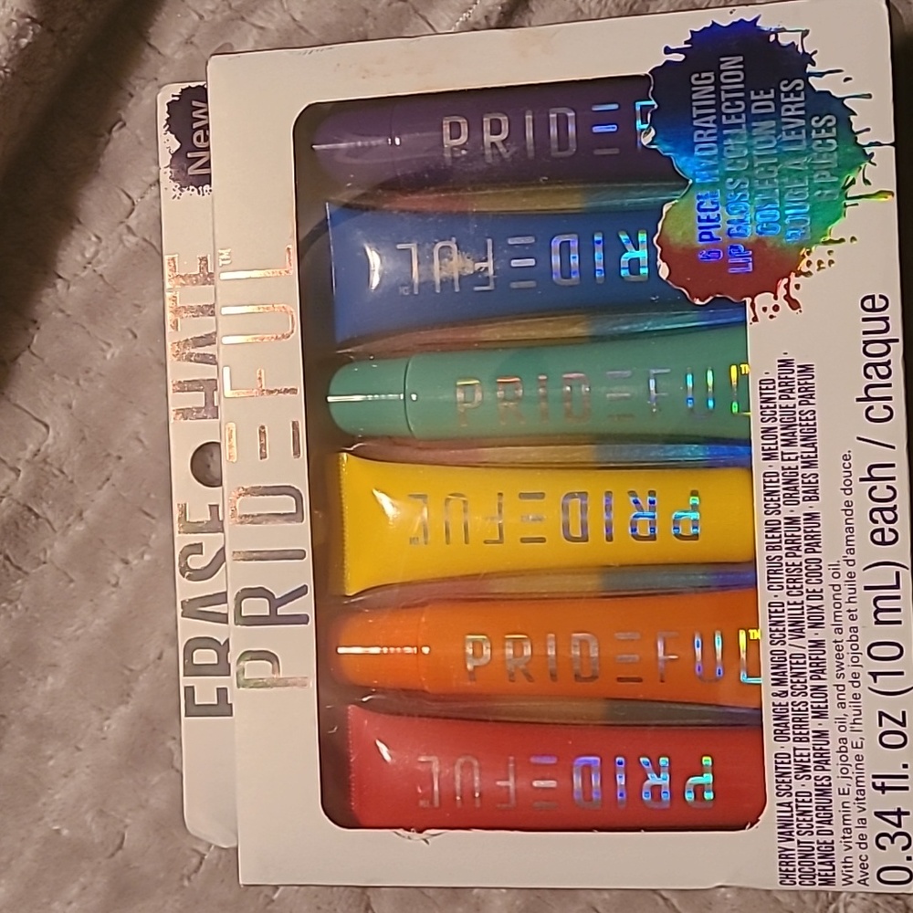 Prideful 6 piece hydrating lipgloss.